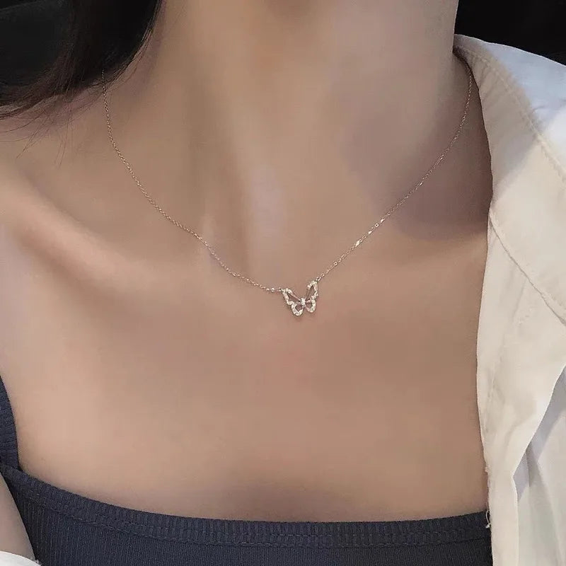 Popular Sparkling Necklace For Women Clavicle Chain Choker Fashion Jewelry Wedding Party Birthday Gift