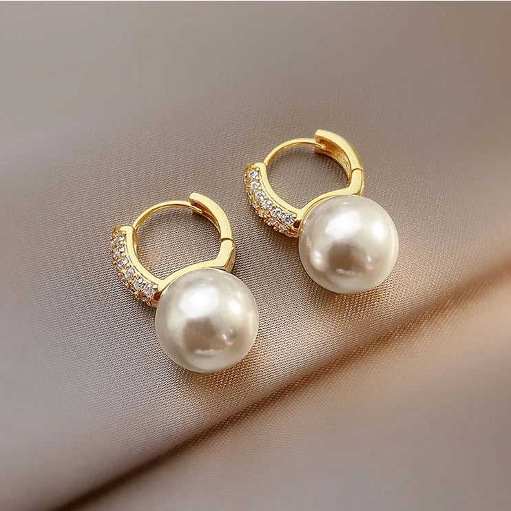 South Korea Fashion New  Light Luxury Simple Classic Pearl Drop Earrings Birthday Party Gift Woman Jewelry Stud Earrings 2023