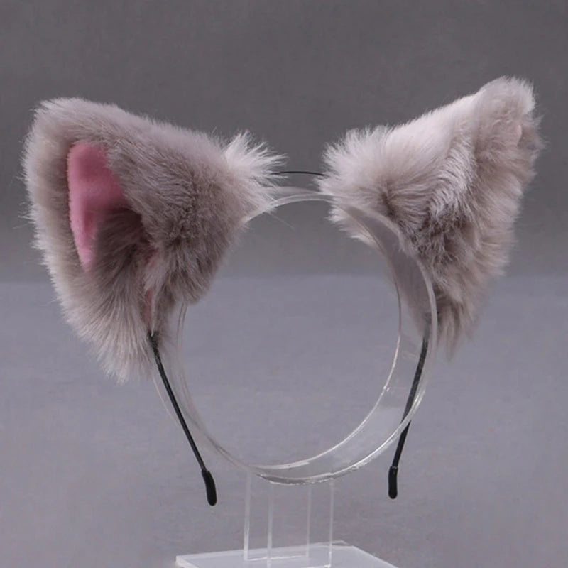 Lolita  Animal Cat Fox Ear Hair Hoops Cosplay Faux Fur Hairband Girls Halloween Anime Headbands Headwear Hair Accessories