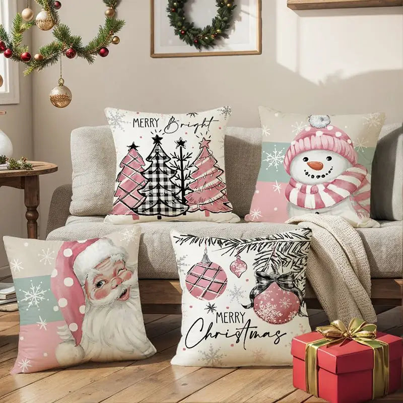 45cm Christmas Cushion Cover Pillowcase 2024 Christmas Decorations for Home Ornament Xmas New Year Christmas Decor 2023 Noel